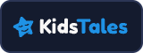 The Kids Tales badge, 160 by 60 pixels, dark version