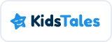 The Kids Tales badge, 160 by 60 pixels, light version